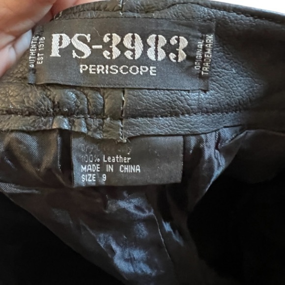 Vintage PS-3983 Periscope Black Leather Pants - Picture 4 of 6